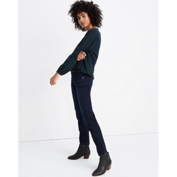 MADEWELL Tartan Plaid Button Up Peasant Blouse Balloon Sleeves XL - Picture 2 of 10